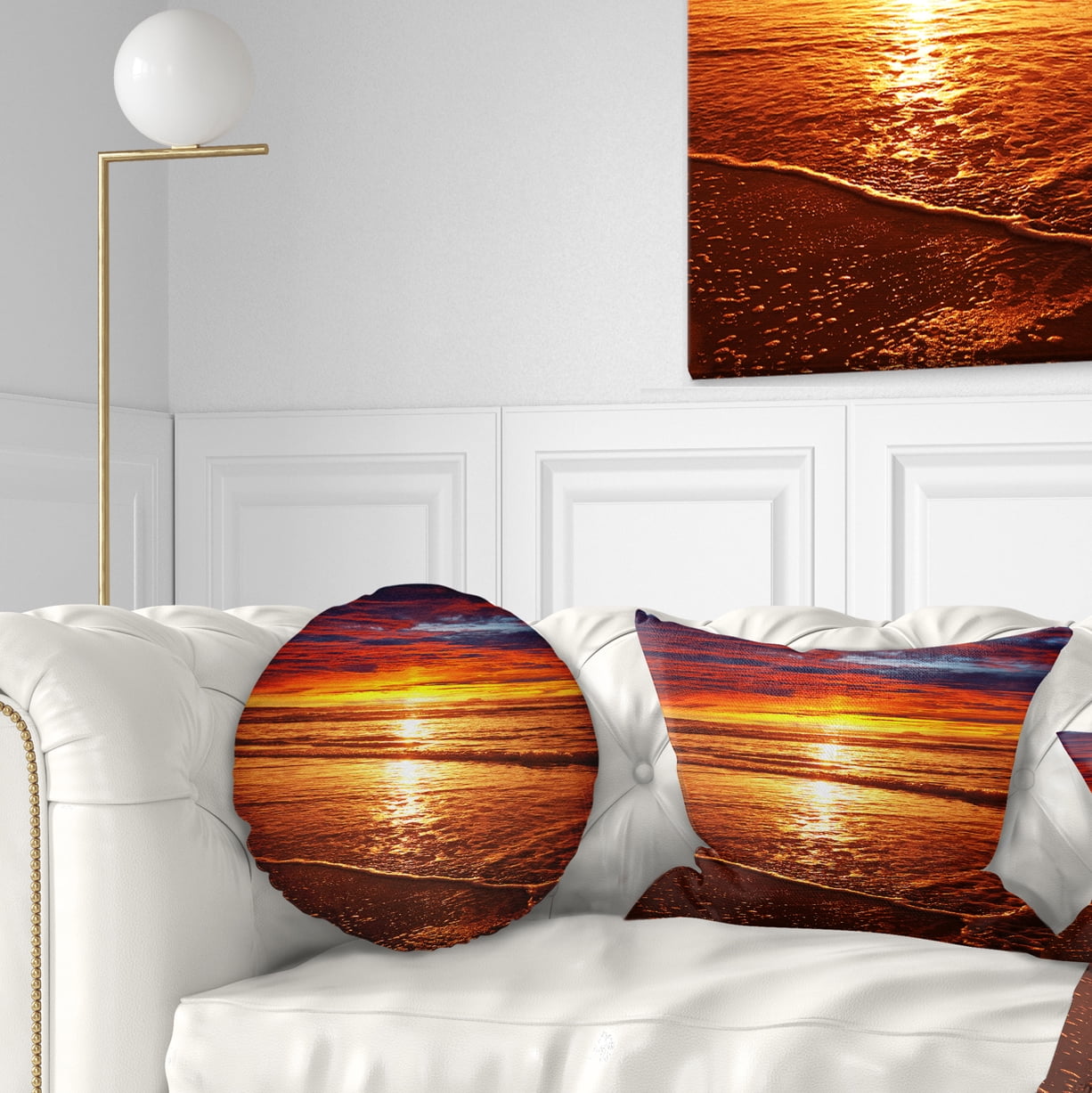 Designart 12" x 20" Red Polyester Throw Pillow
