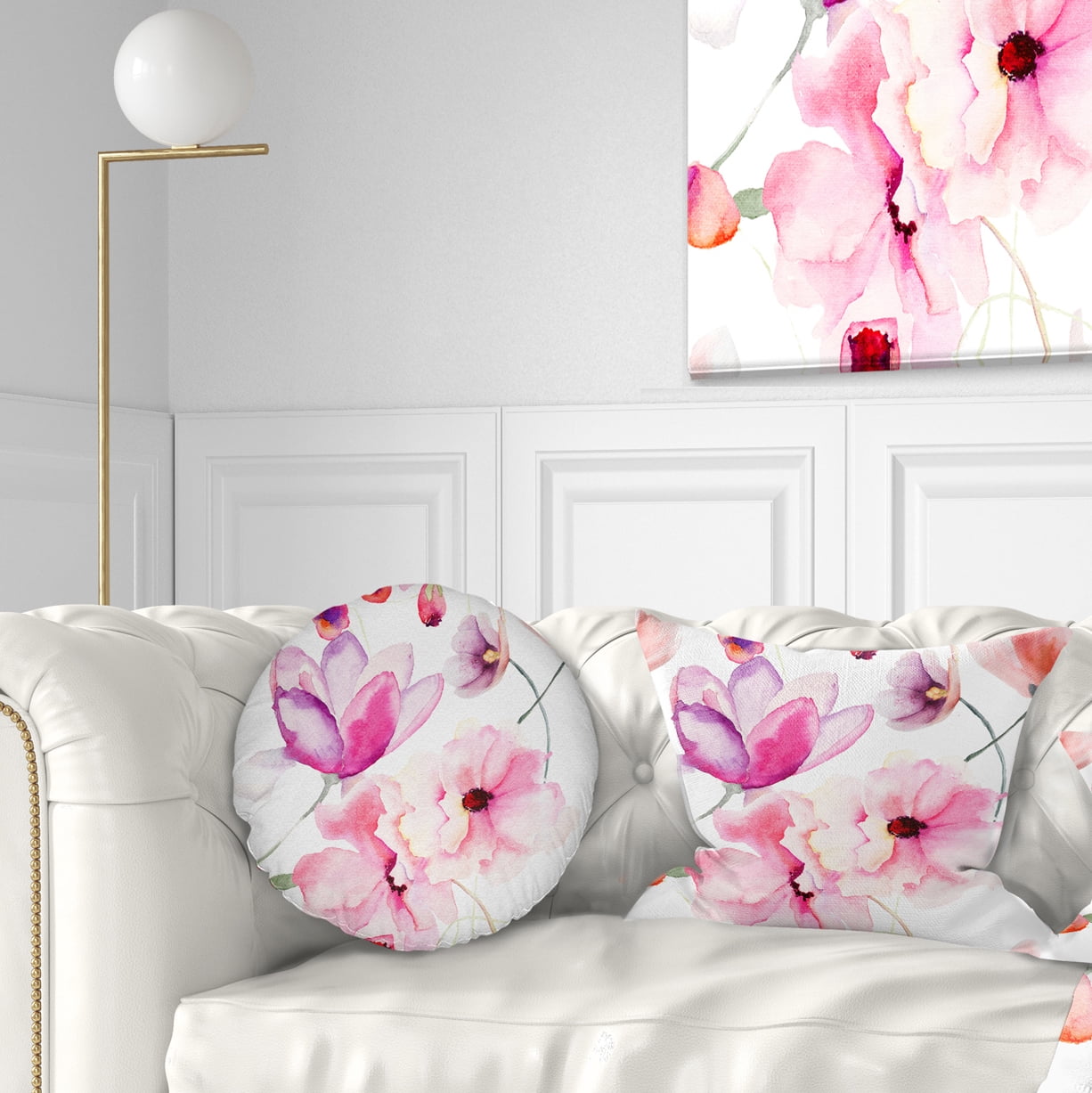 Designart 12" x 20" Red Polyester Throw Pillow