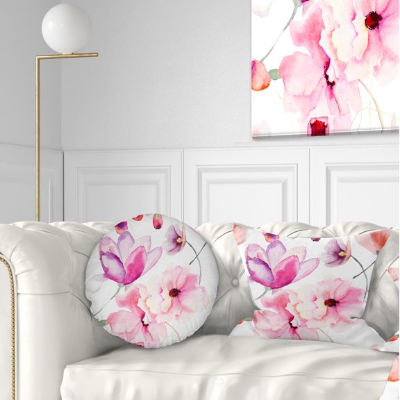 Designart 12" x 20" Red Polyester Throw Pillow