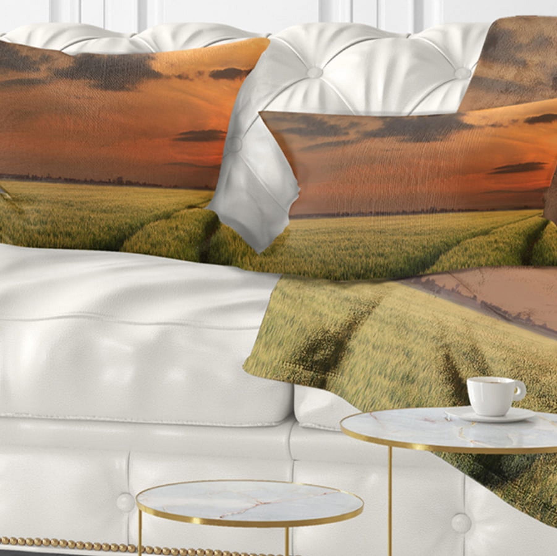 Designart 12" x 20" Red Polyester Throw Pillow