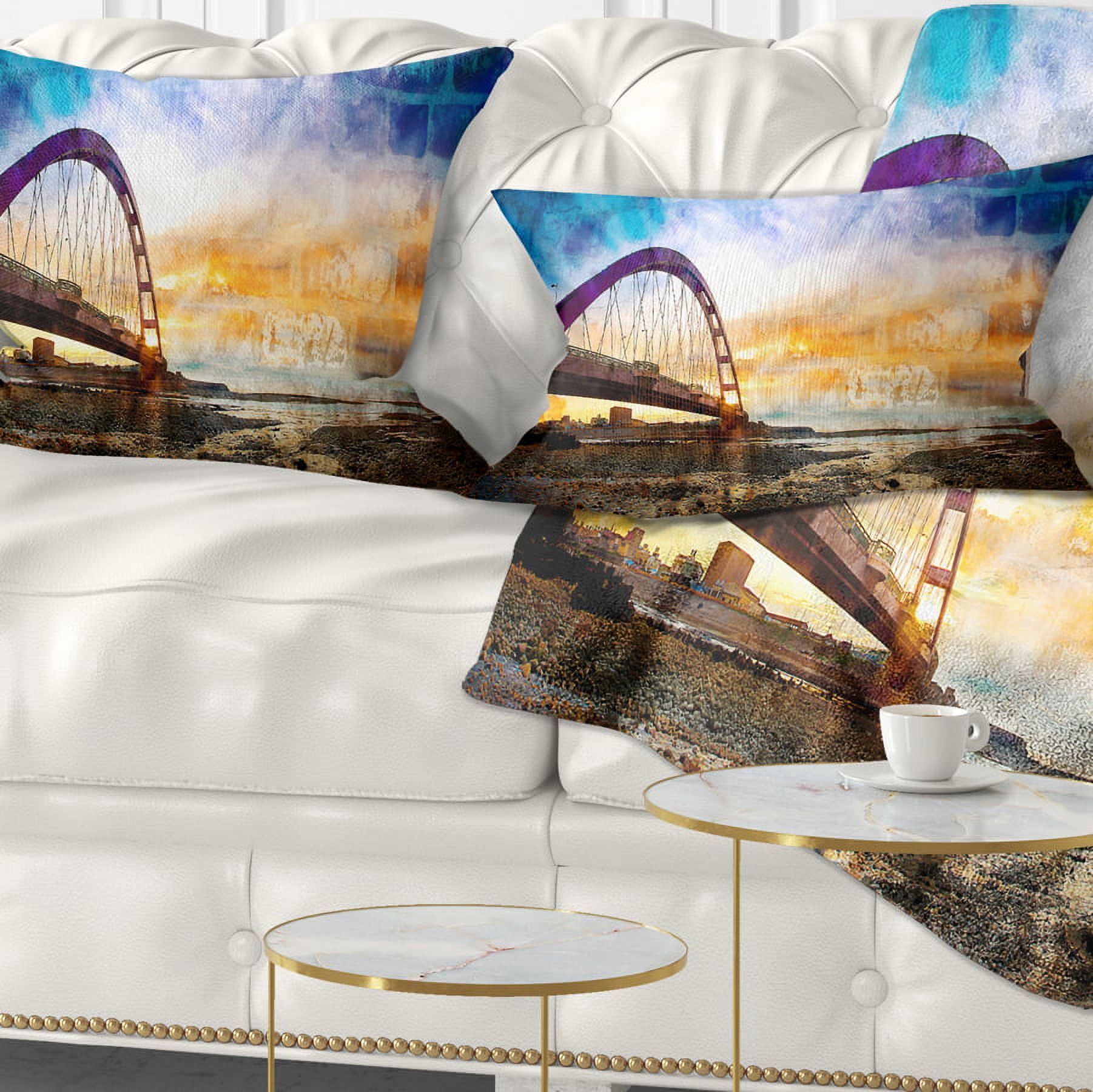 Designart 12" x 20" Red Polyester Throw Pillow