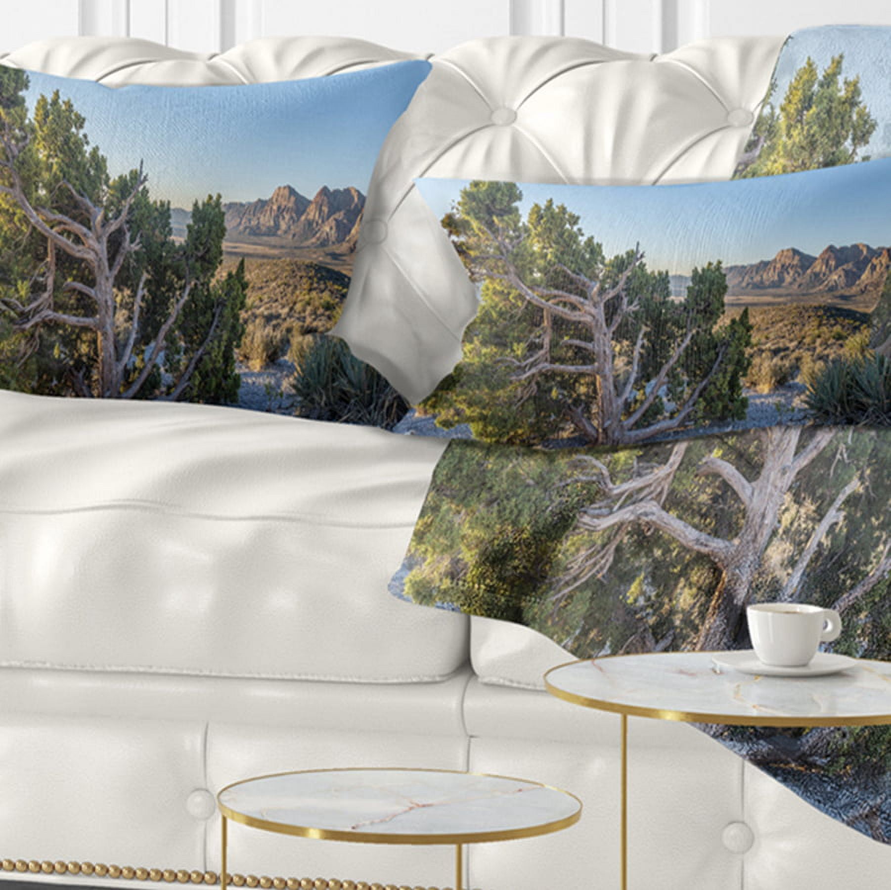 Designart 12" x 20" Red Polyester Throw Pillow