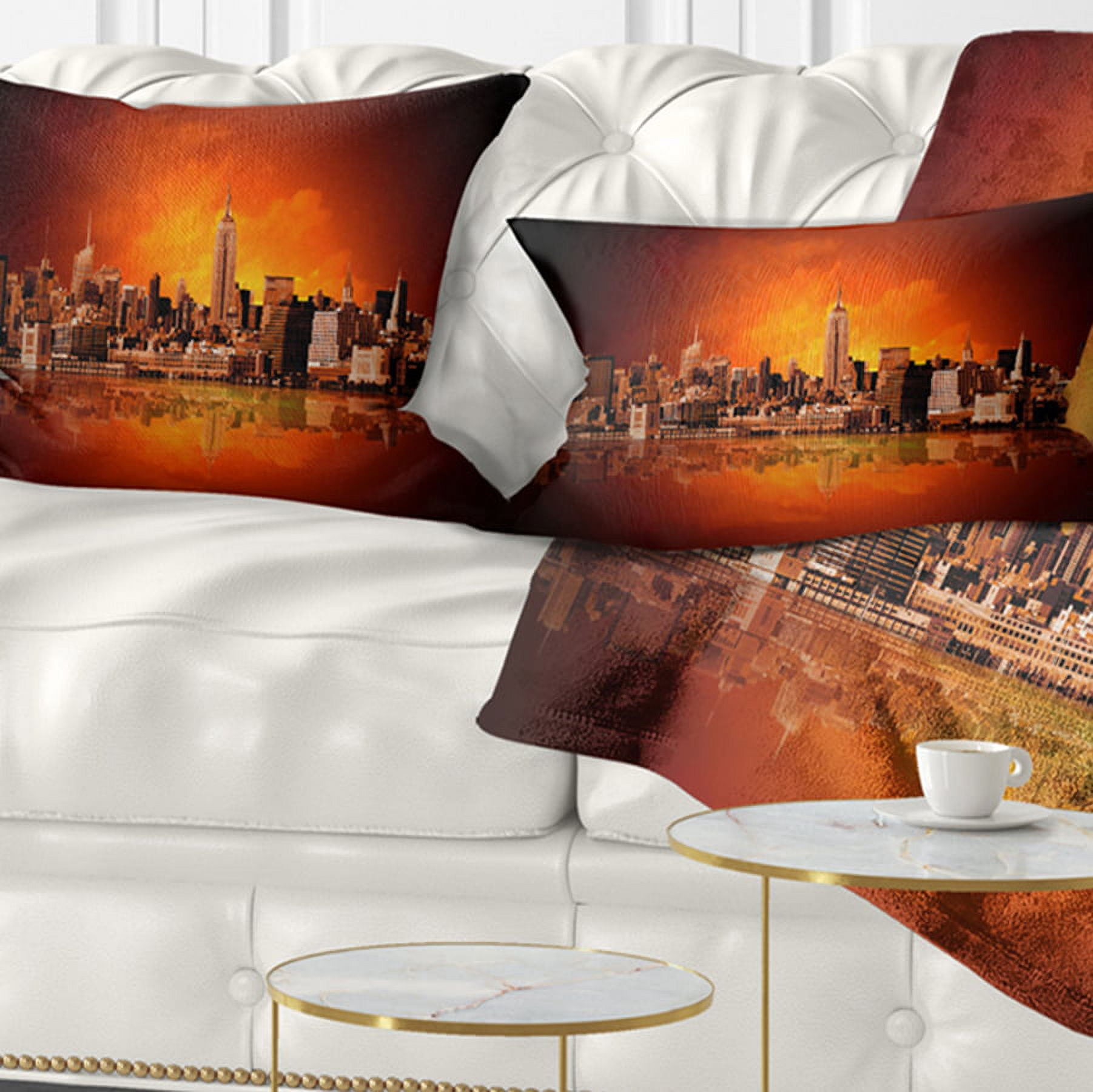 Designart 12" x 20" Red Polyester Throw Pillow