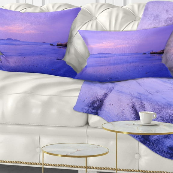 Designart 12" x 20" Red Polyester Throw Pillow