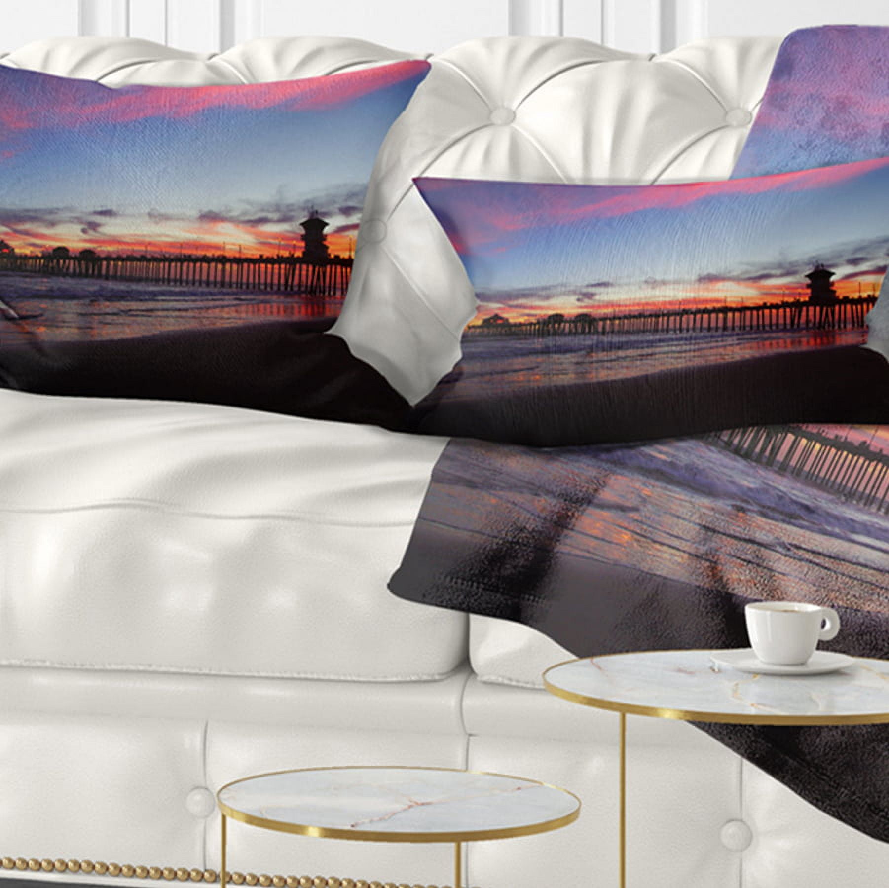 Designart 12" x 20" Red Polyester Throw Pillow