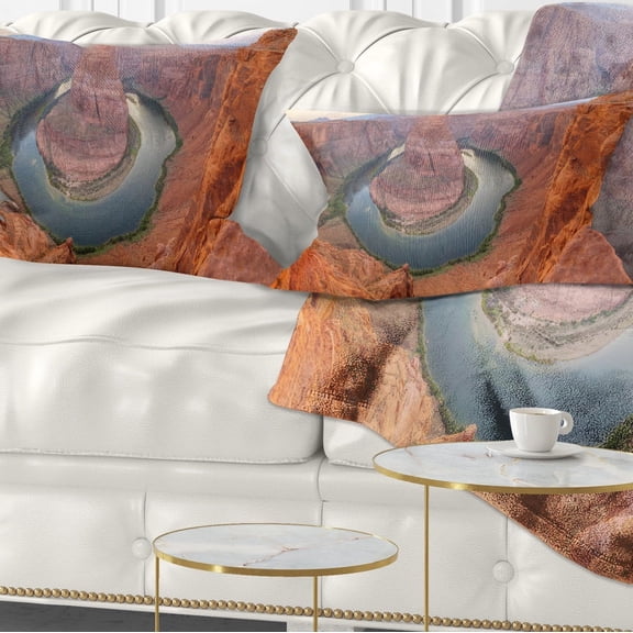 Designart 12" x 20" Red Polyester Throw Pillow