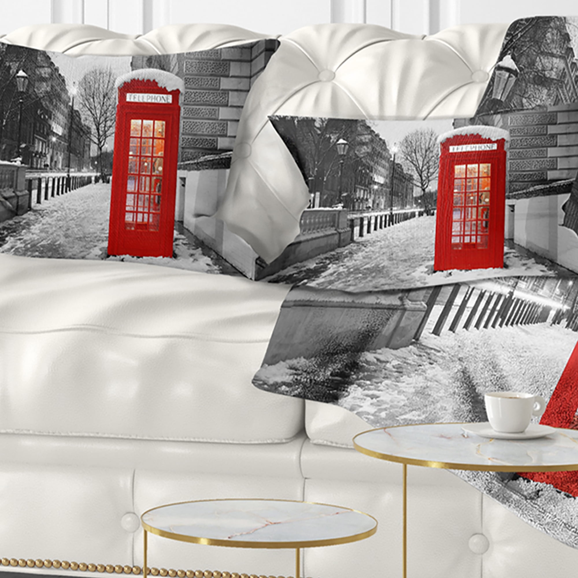 Designart 12" x 20" Red Polyester Throw Pillow