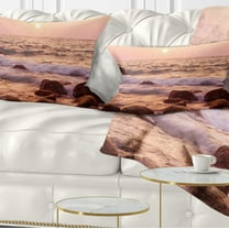 Designart 12" x 20" Red Polyester Throw Pillow