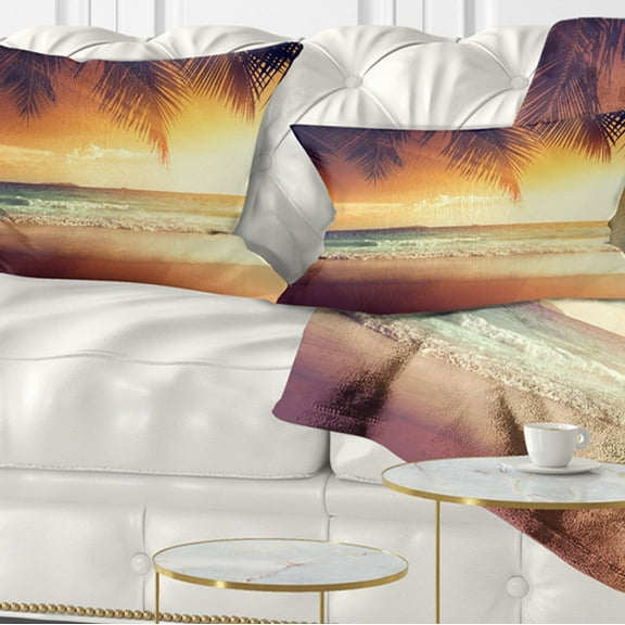 Designart 12" x 20" Red Polyester Throw Pillow