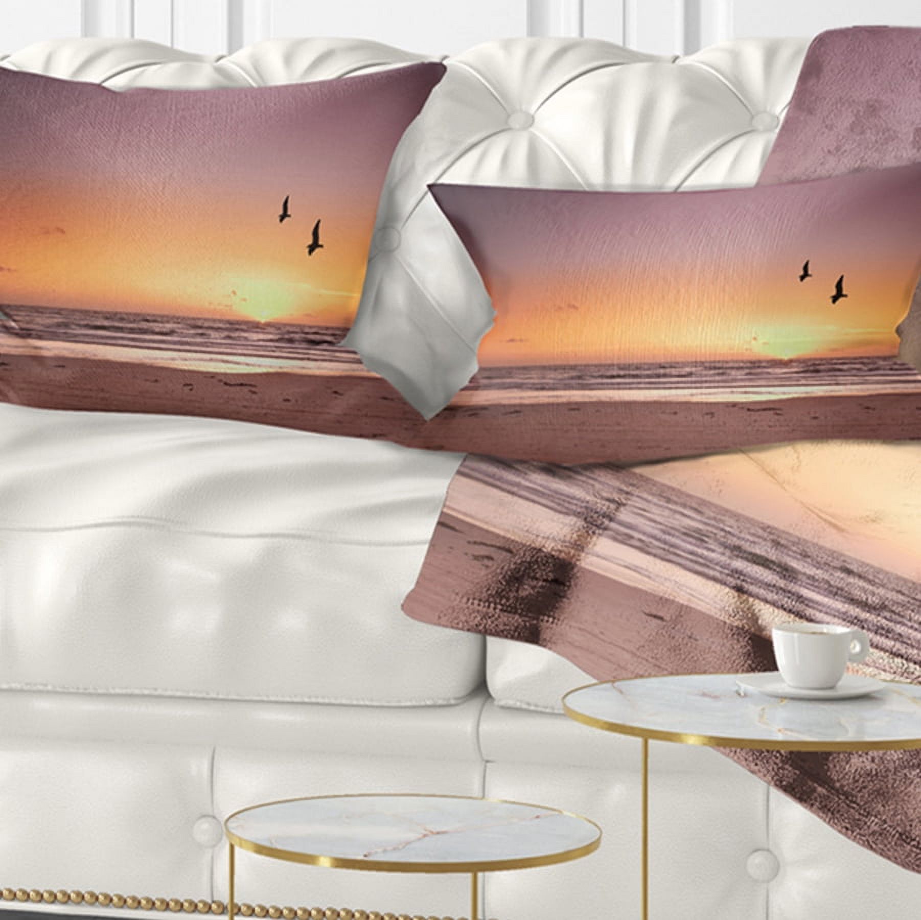 Designart 12" x 20" Red Polyester Throw Pillow