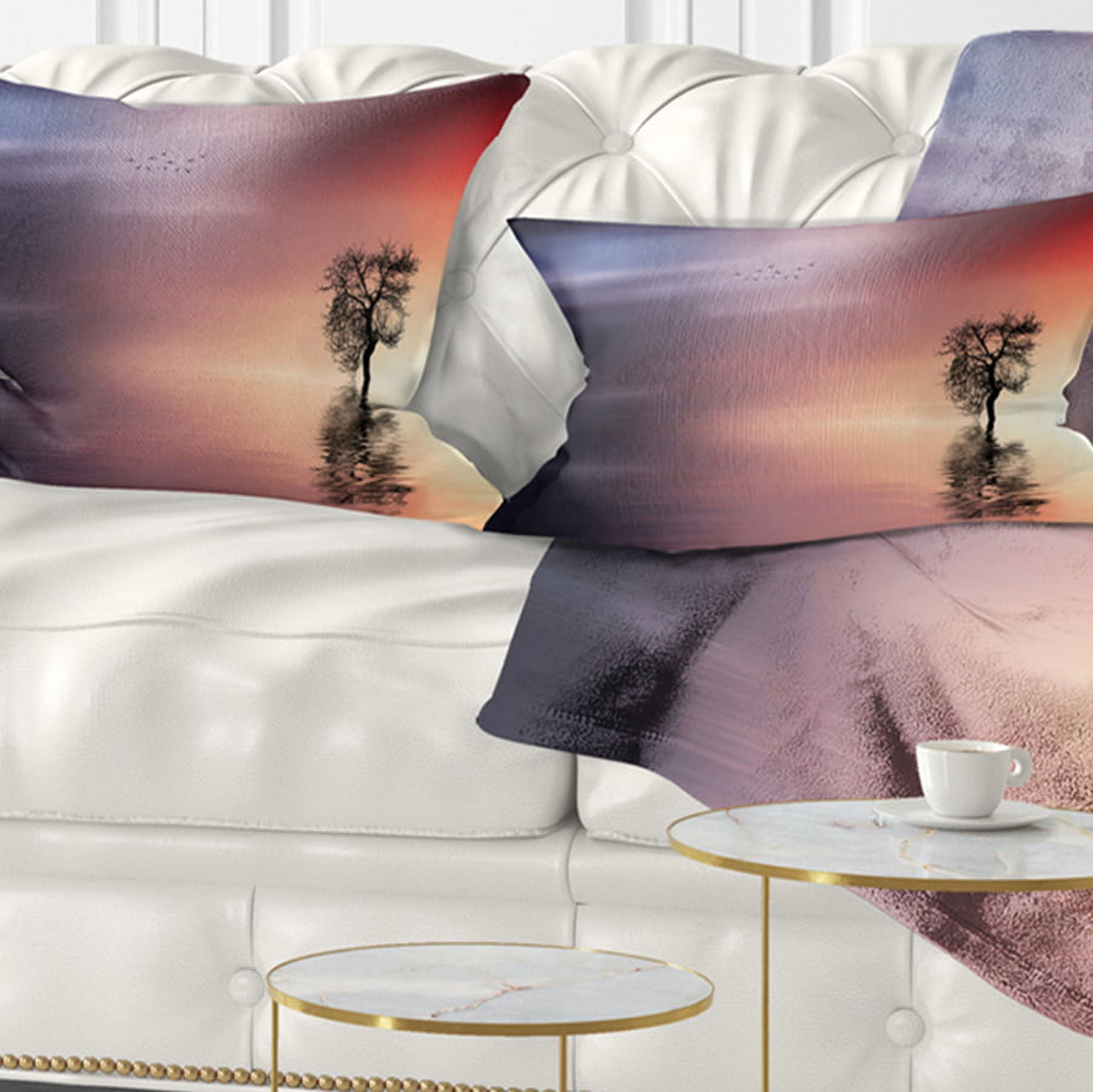 Designart 12" x 20" Red Polyester Throw Pillow