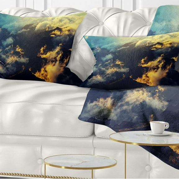 Designart 12" x 20" Red Polyester Throw Pillow