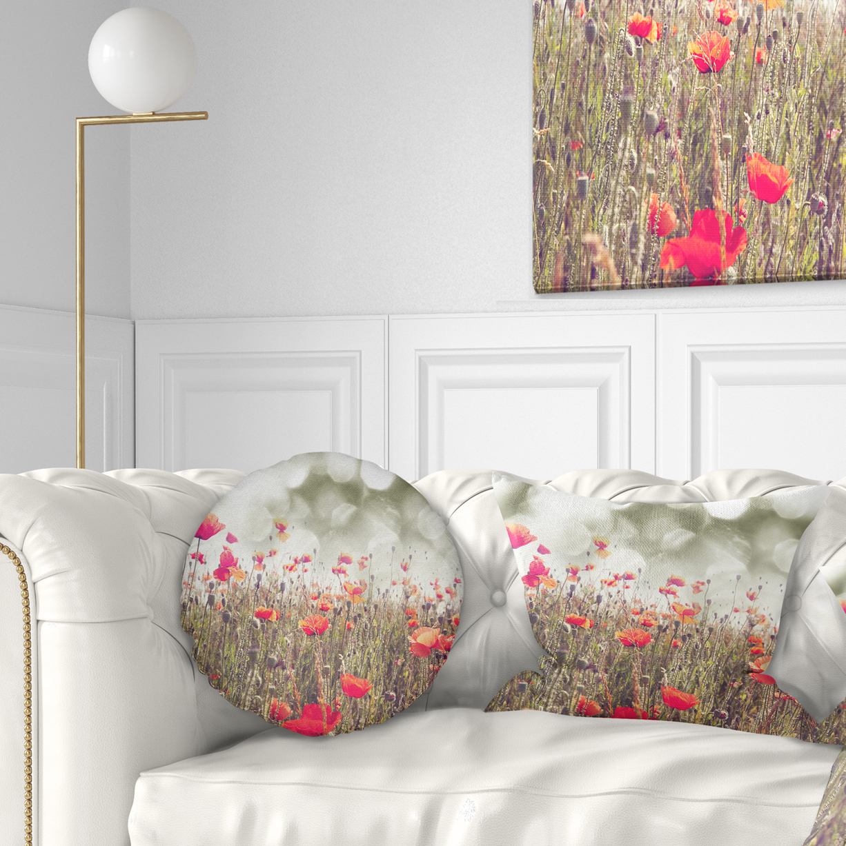 Designart 12" x 20" Red Polyester Throw Pillow