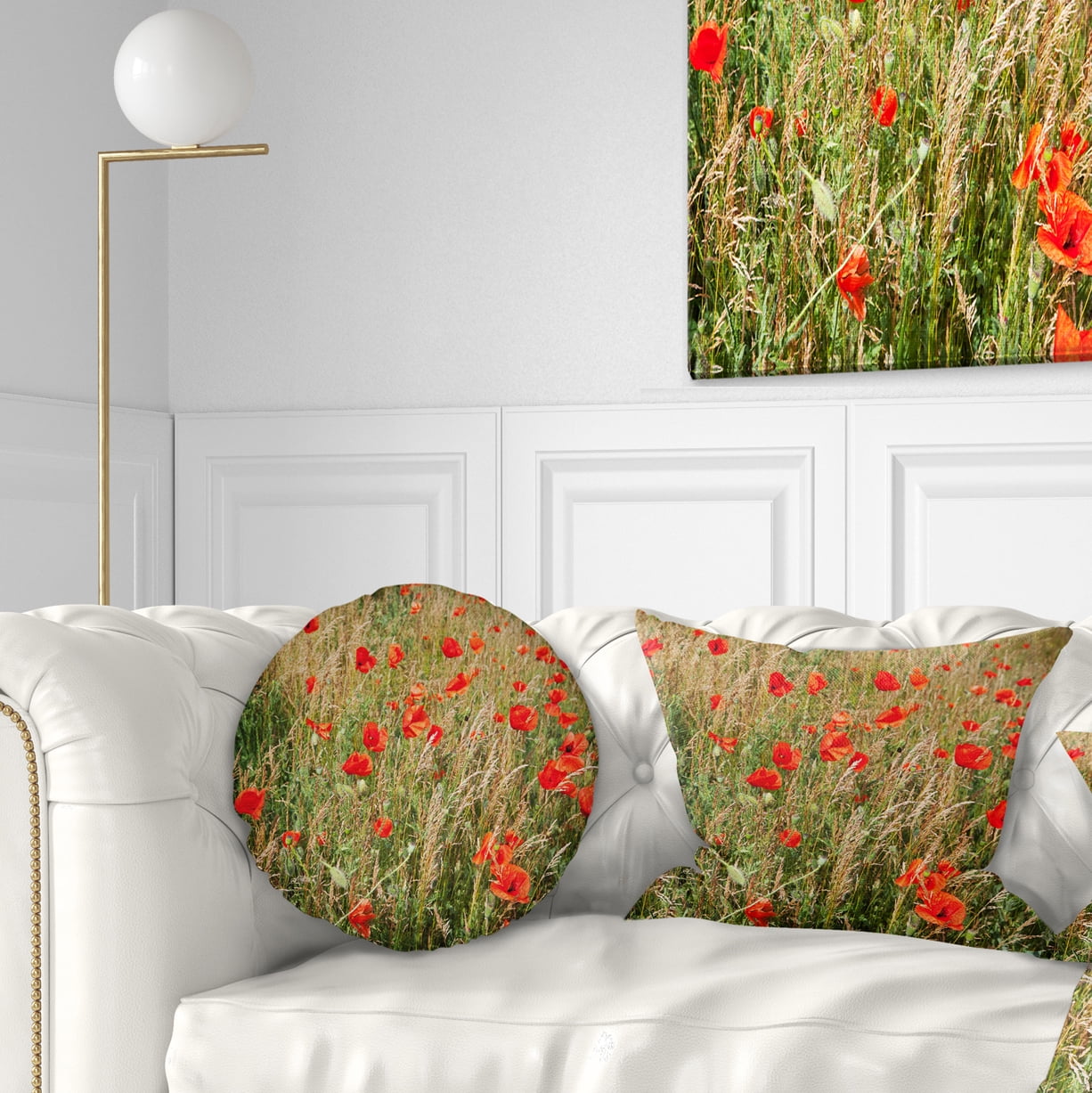 Designart 12" x 20" Red Polyester Throw Pillow