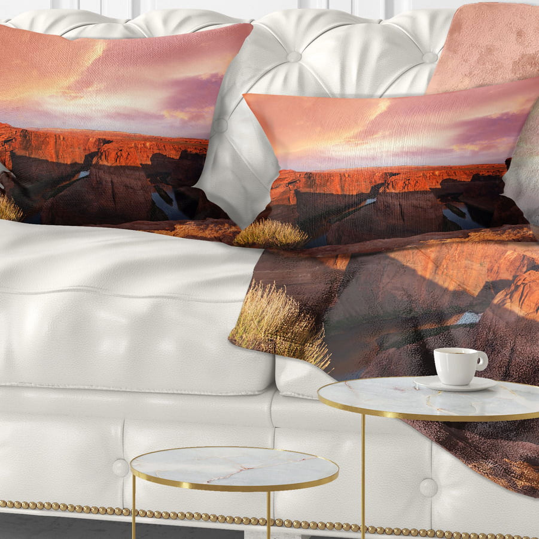 Designart 12" x 20" Red Polyester Throw Pillow