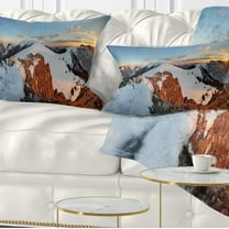 Designart 12" x 20" Red Polyester Throw Pillow