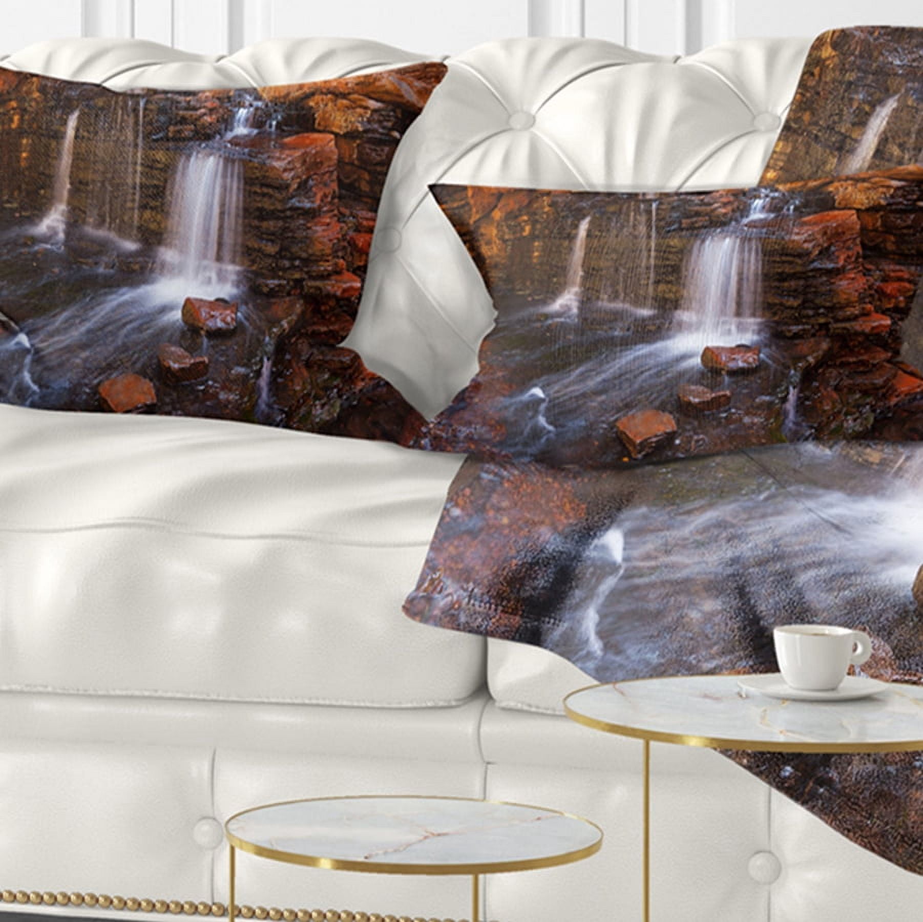 Designart 12" x 20" Red Polyester Throw Pillow