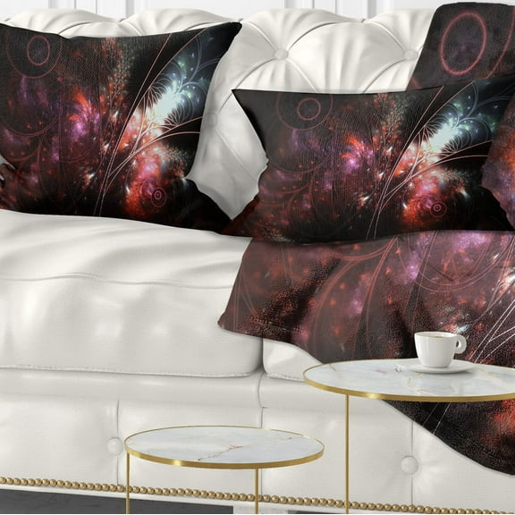 Designart 12" x 20" Red Polyester Throw Pillow