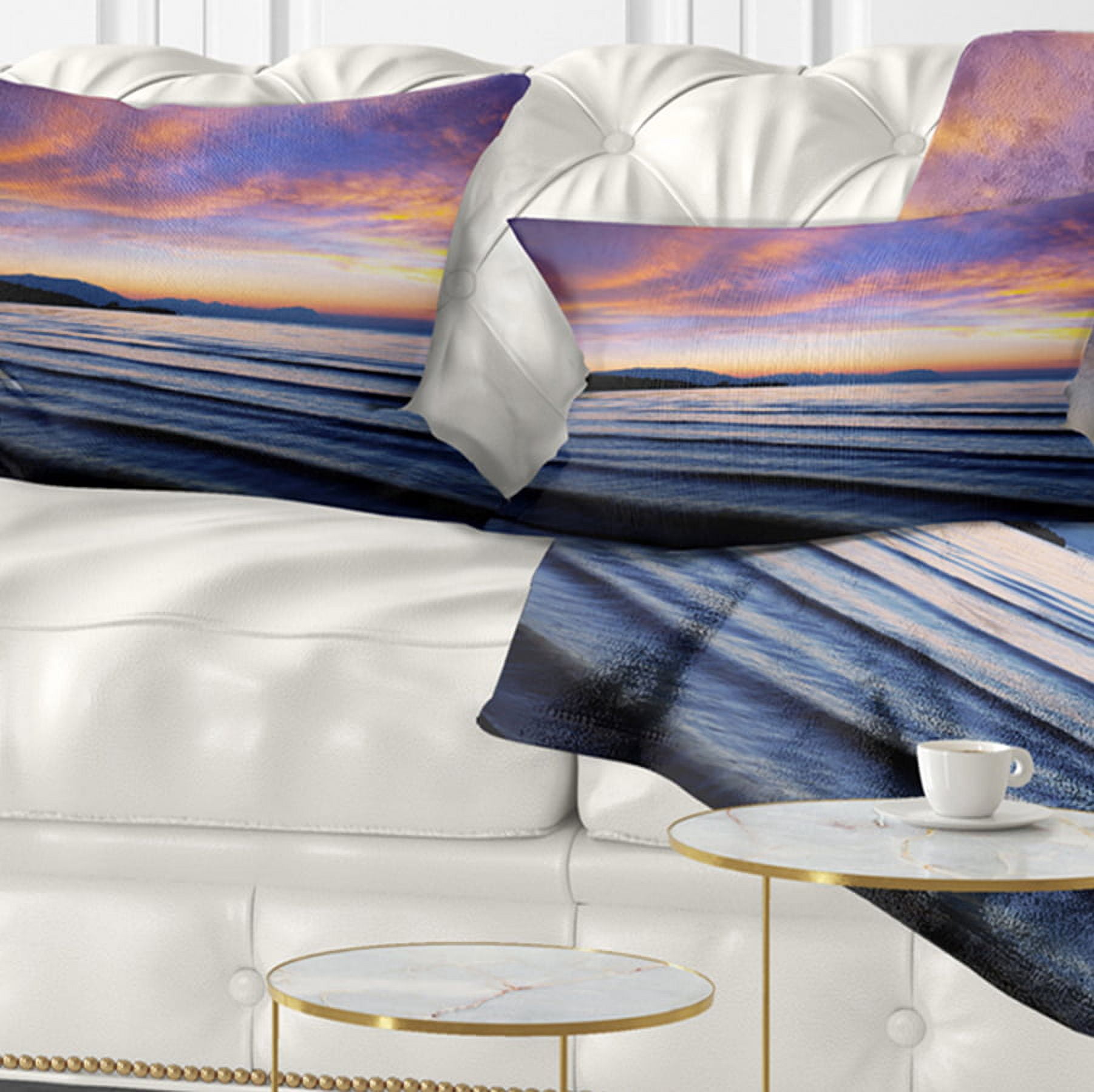 Designart 12" x 20" Sea & Shore Polyester Throw Pillow