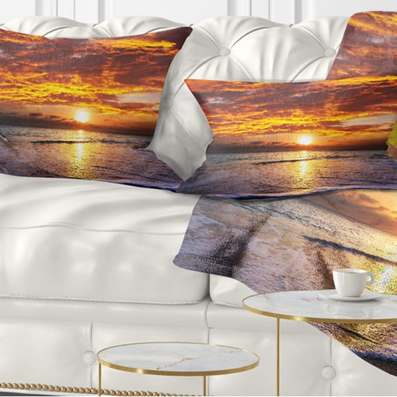 Designart 12" x 20" Sea & Shore Polyester Throw Pillow