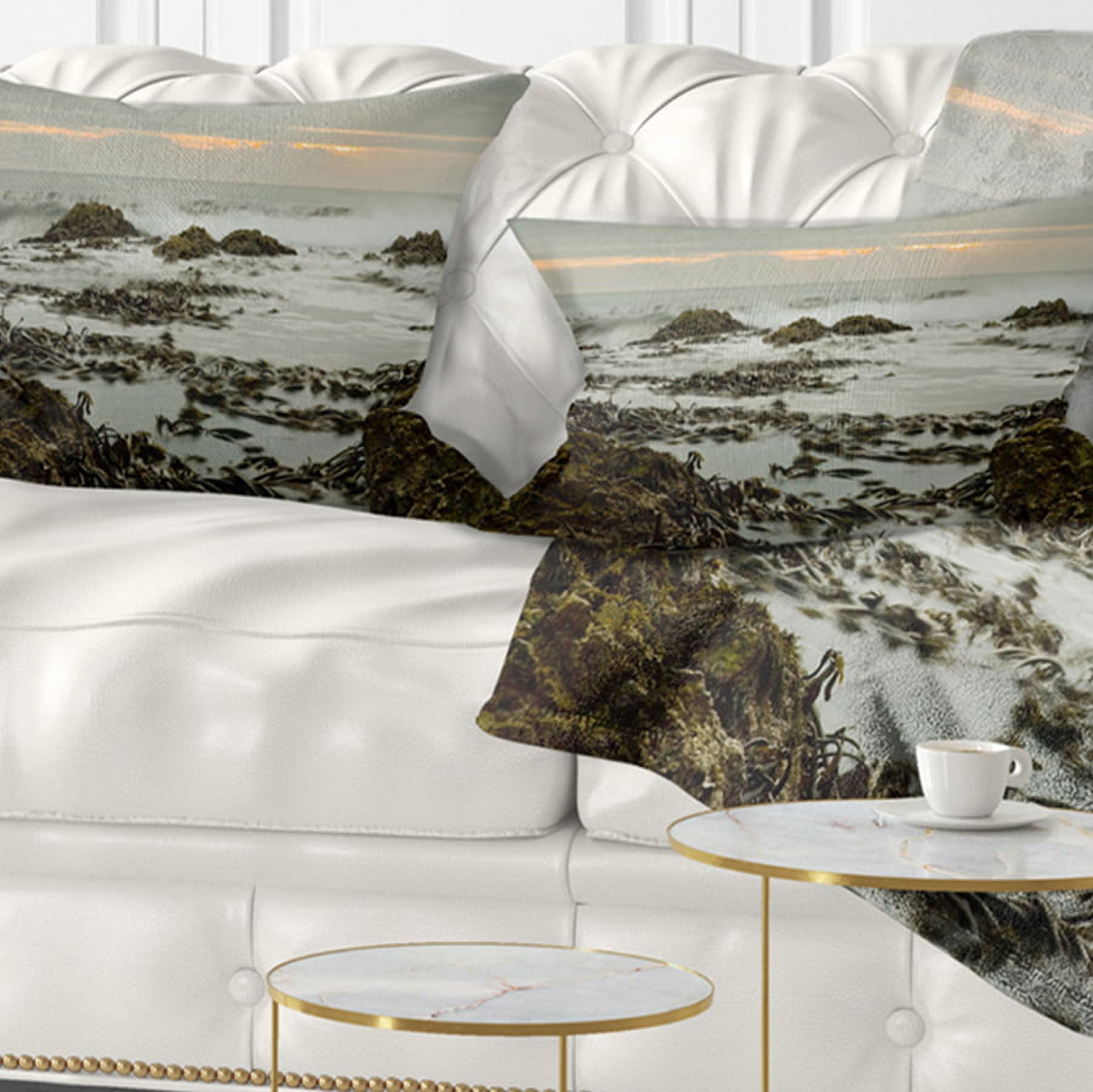 Designart 12" x 20" Sea & Shore Polyester Throw Pillow