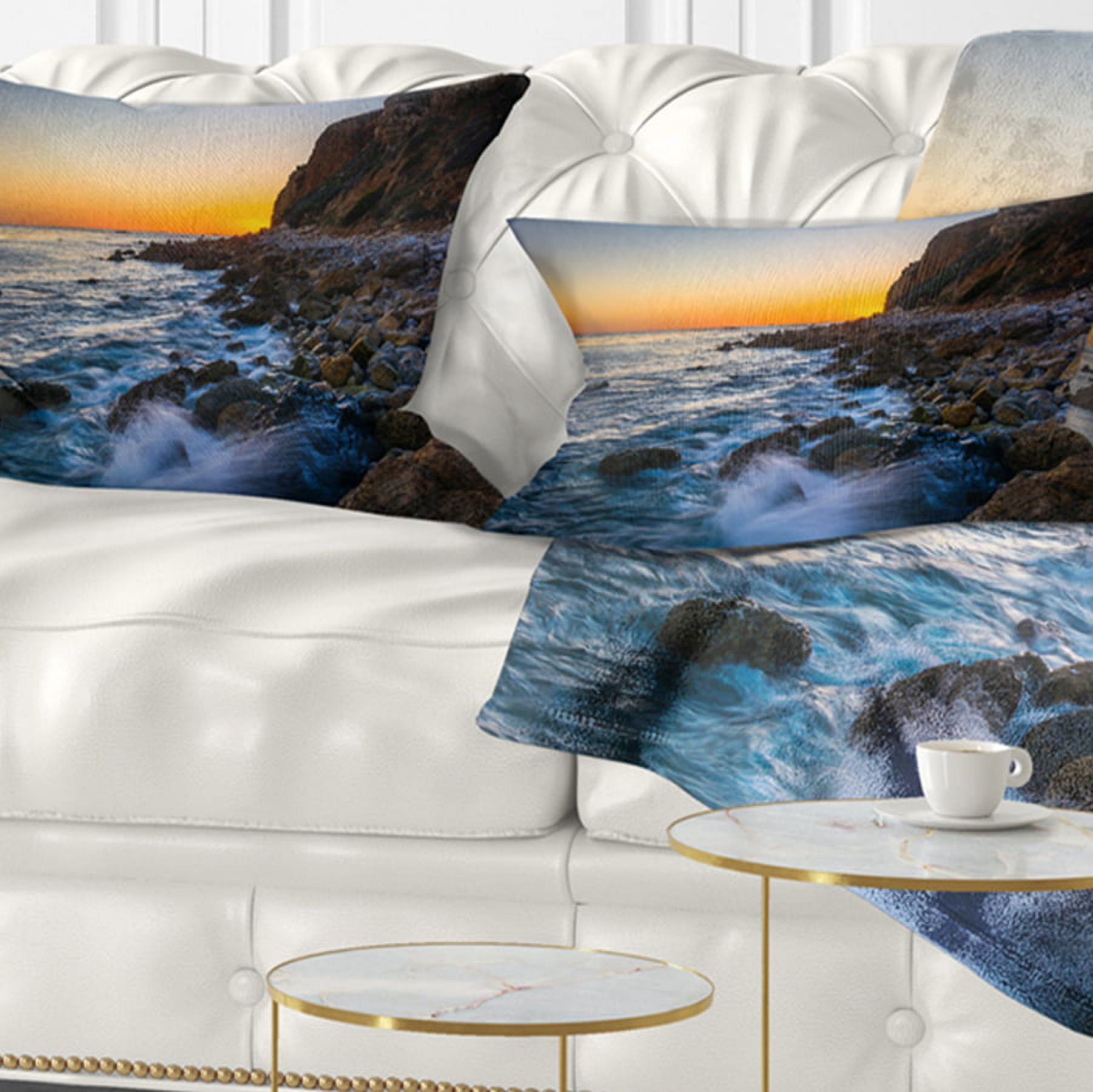 Designart 12" x 20" Sea & Shore Polyester Throw Pillow