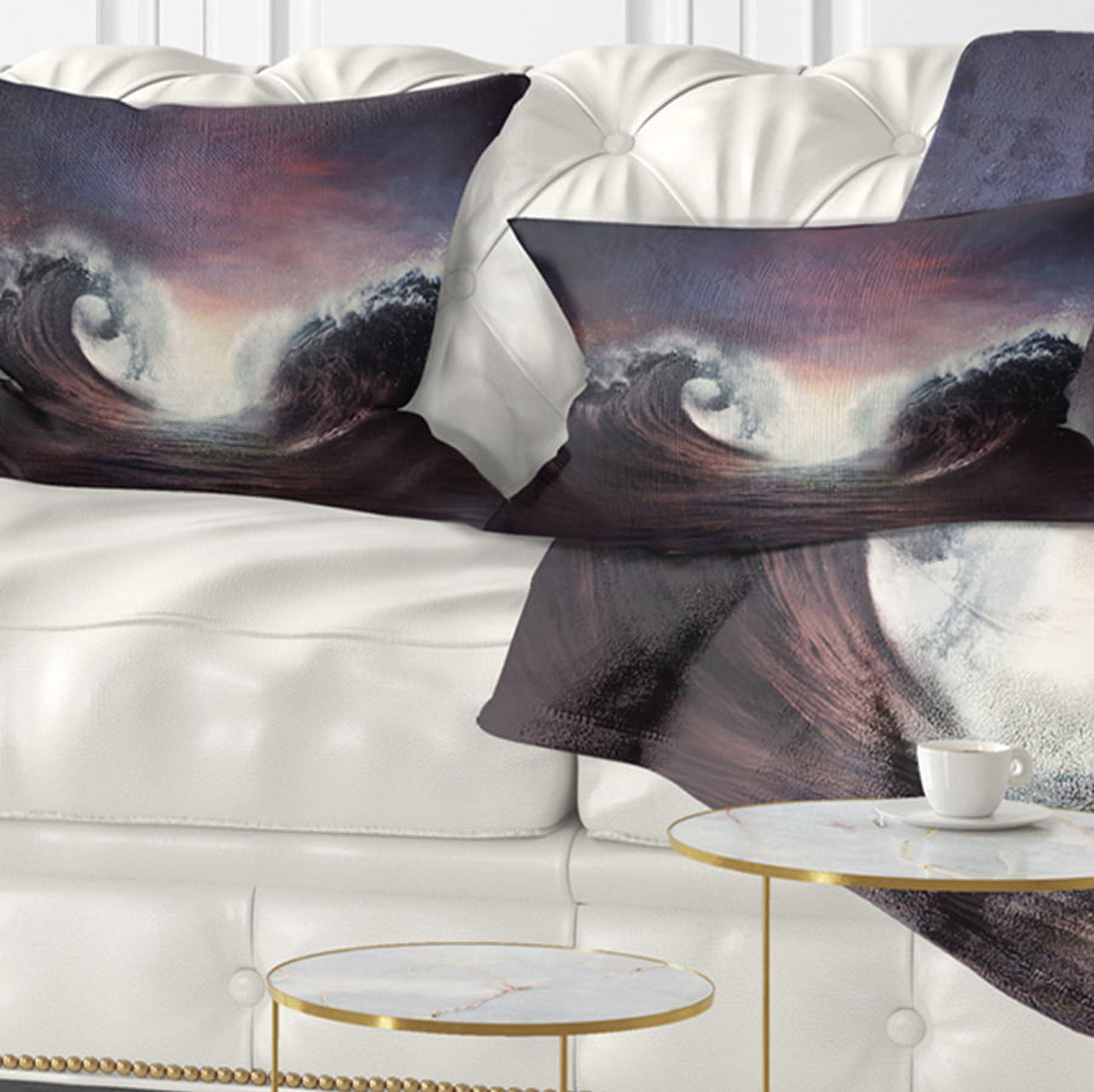Designart 12" x 20" Sea & Shore Polyester Throw Pillow