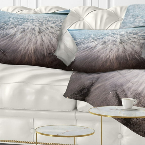 Designart 12" x 20" Sea & Shore Polyester Throw Pillow
