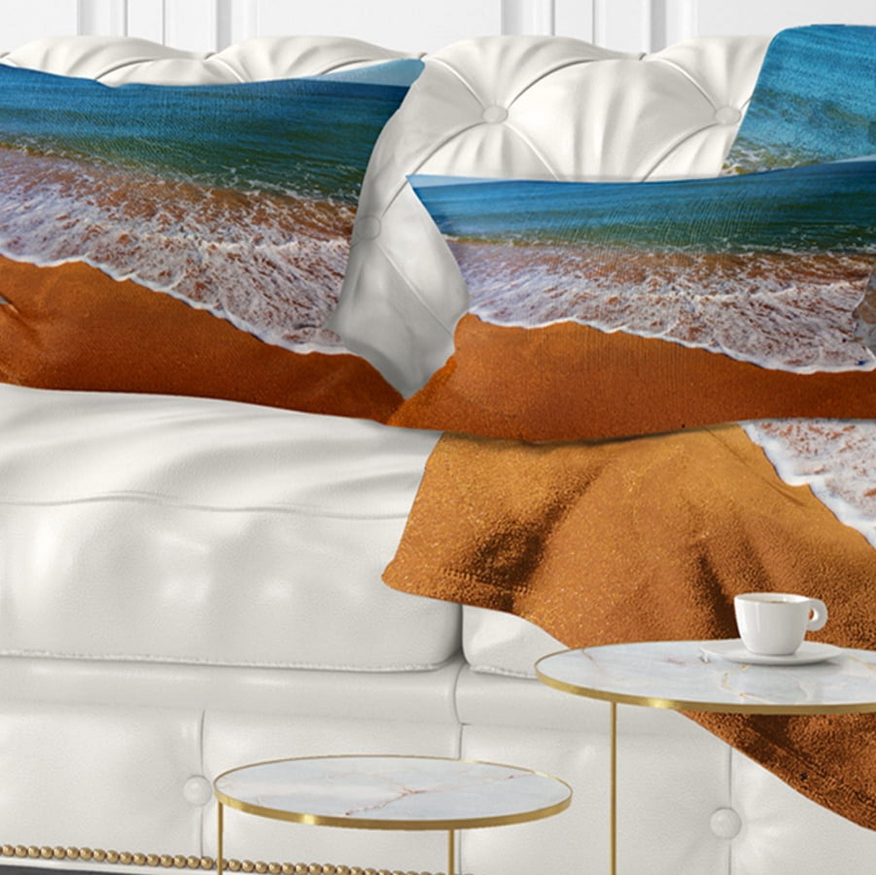 Designart 12" x 20" White Polyester Throw Pillow