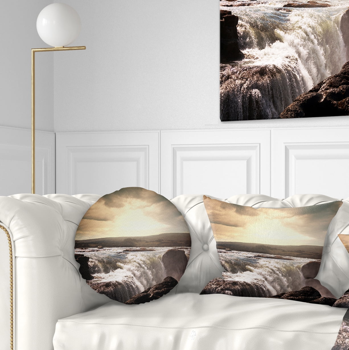Designart 12" x 20" White Polyester Throw Pillow