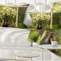 Designart 12" x 20" White Polyester Throw Pillow