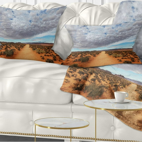 Designart 12" x 20" White Polyester Throw Pillow