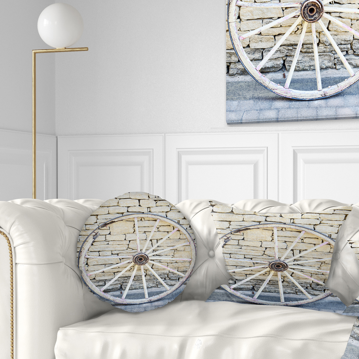 Designart 12" x 20" White Polyester Throw Pillow