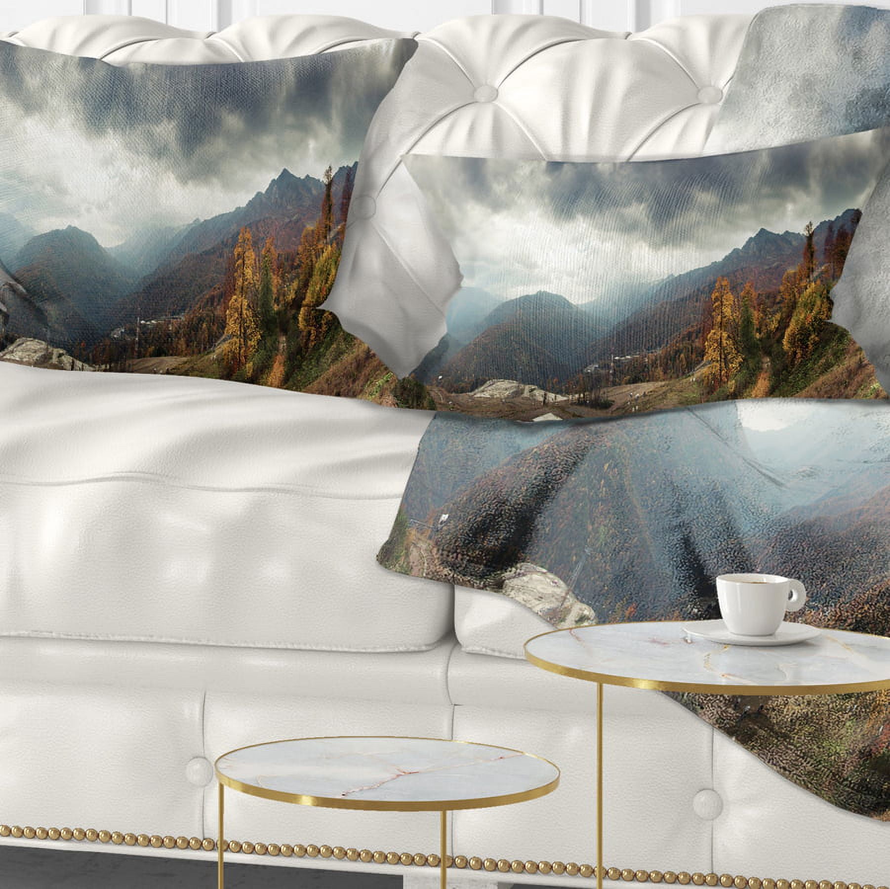Designart 12" x 20" White Polyester Throw Pillow