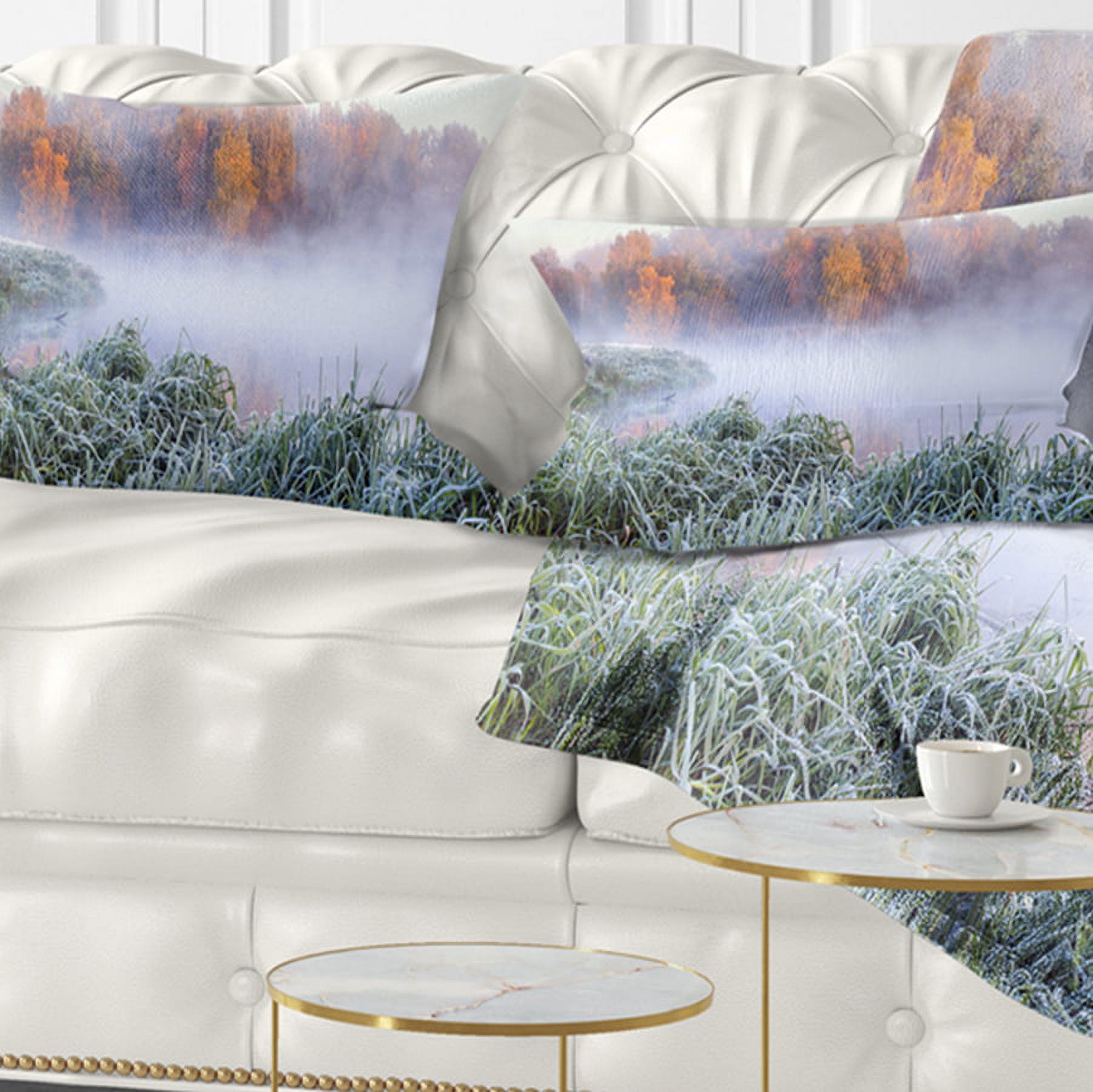 Designart 12" x 20" White Polyester Throw Pillow