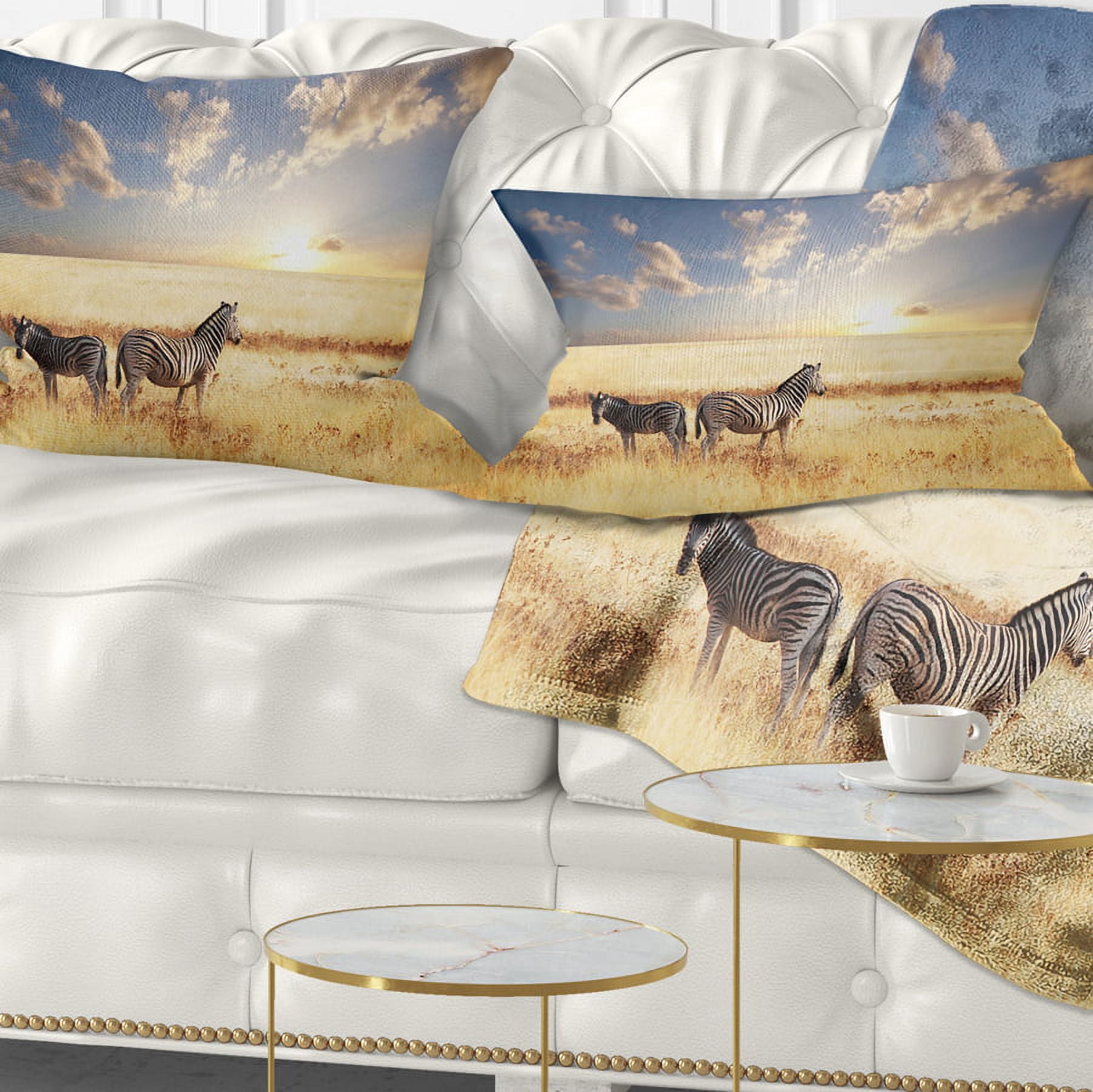 Designart 12" x 20" White Polyester Throw Pillow