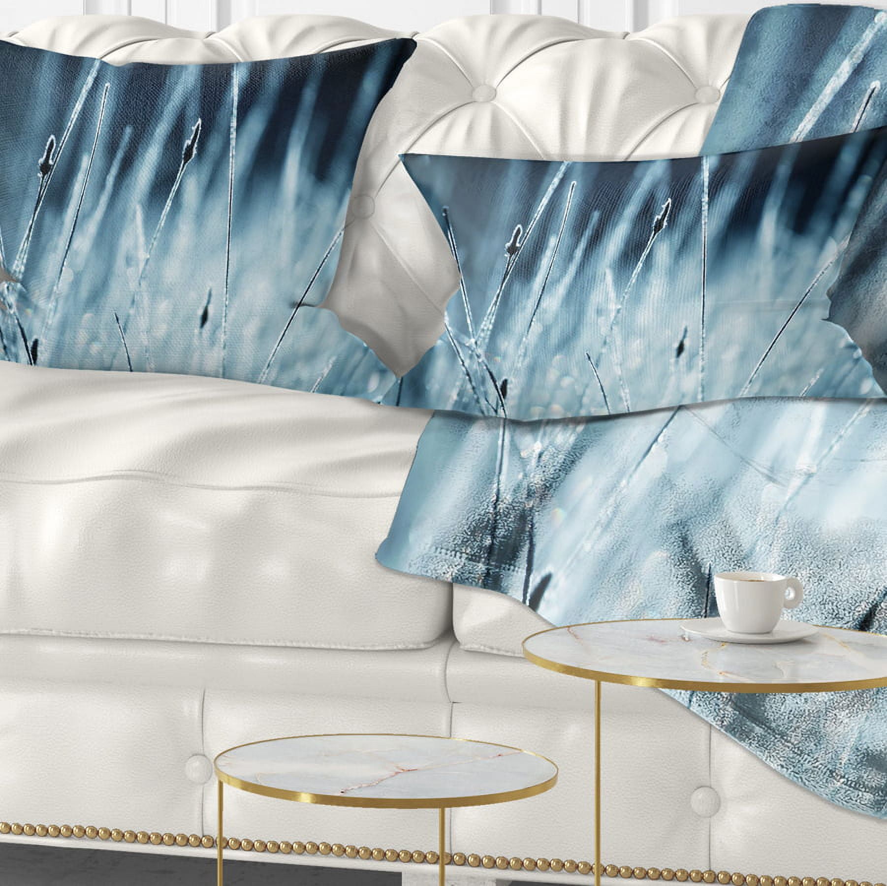 Designart 12" x 20" White Polyester Throw Pillow
