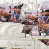 Designart 12" x 20" White Polyester Throw Pillow