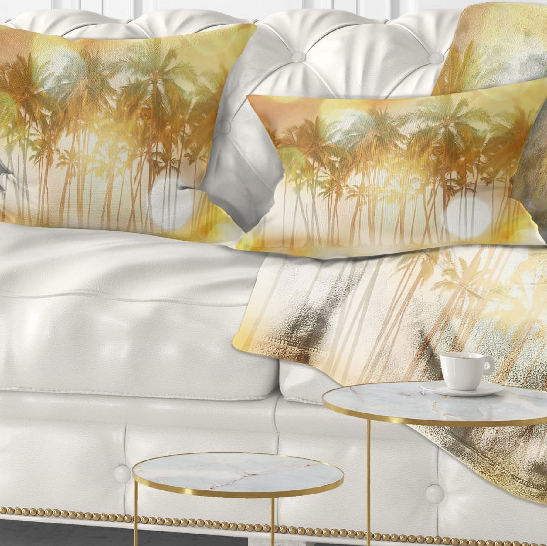 Designart 12" x 20" Yellow Polyester Throw Pillow