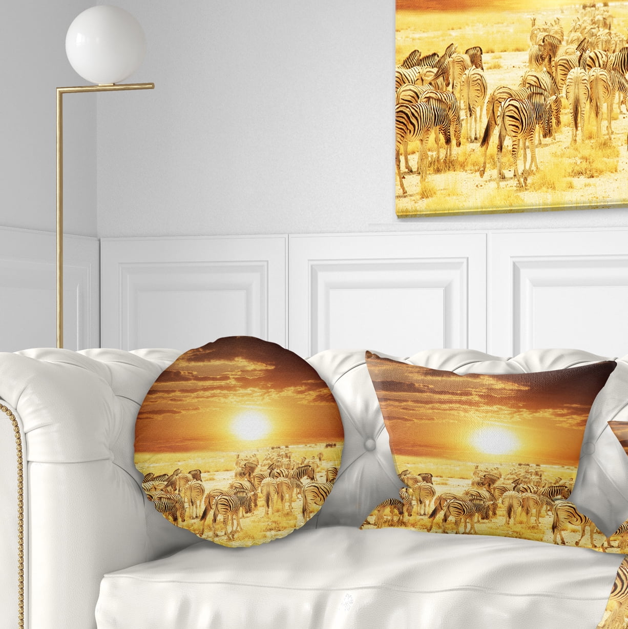 Designart 12" x 20" Yellow Polyester Throw Pillow