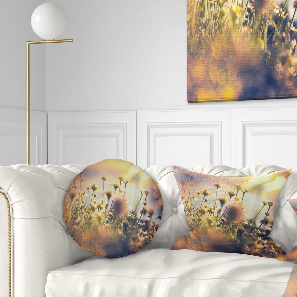 Designart 12" x 20" Yellow Polyester Throw Pillow