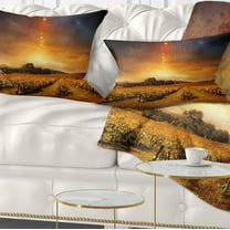 Designart 12" x 20" Yellow Polyester Throw Pillow