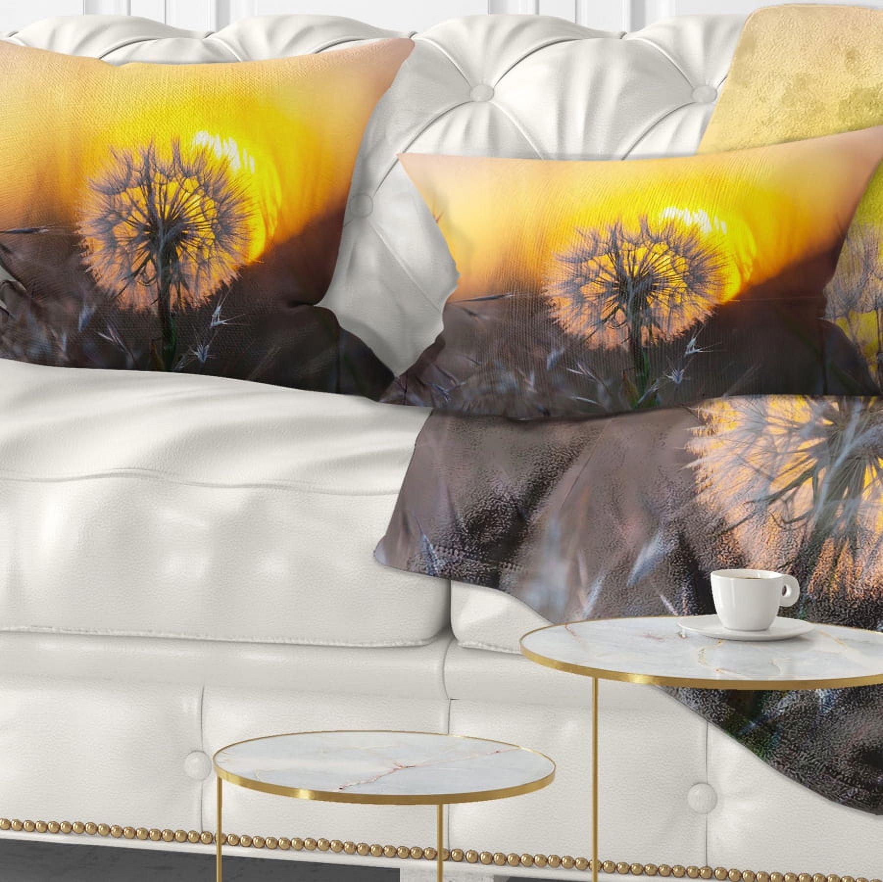Designart 12" x 20" Yellow Polyester Throw Pillow