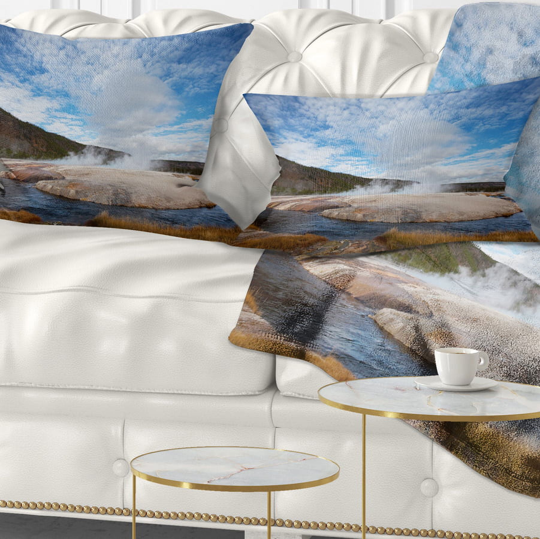 Designart 12" x 20" Yellow Polyester Throw Pillow