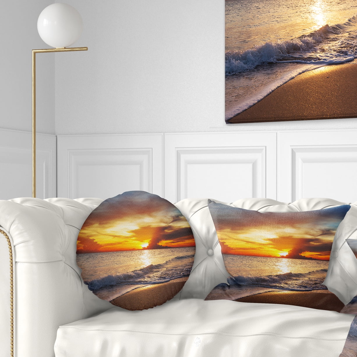 Designart 12" x 20" Yellow Polyester Throw Pillow