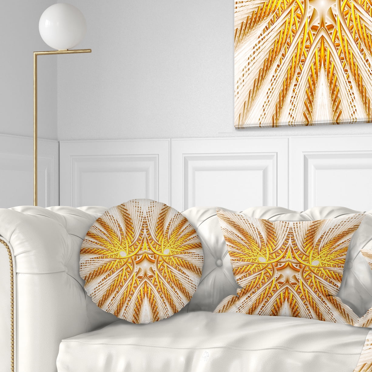 Designart 12" x 20" Yellow Polyester Throw Pillow