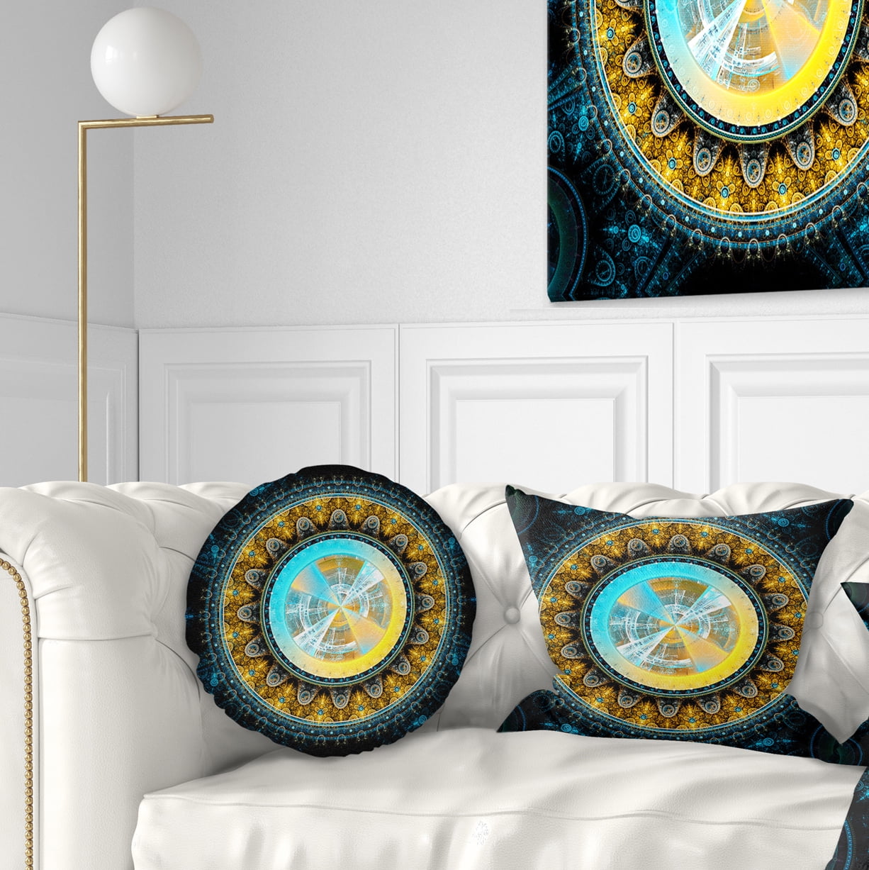 Designart 12" x 20" Yellow Polyester Throw Pillow