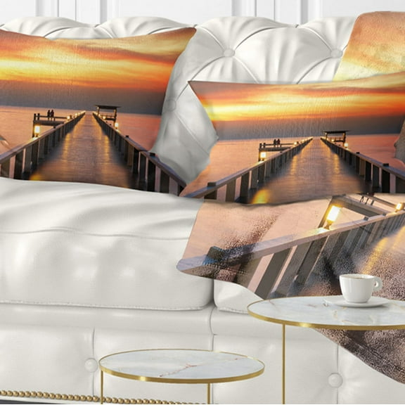 Designart 12" x 20" Yellow Polyester Throw Pillow