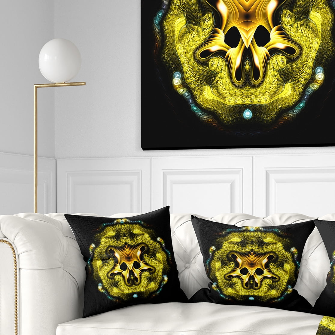 Designart 16" x 16" Abstract Multi-color Fractal Polyester Throw Pillow