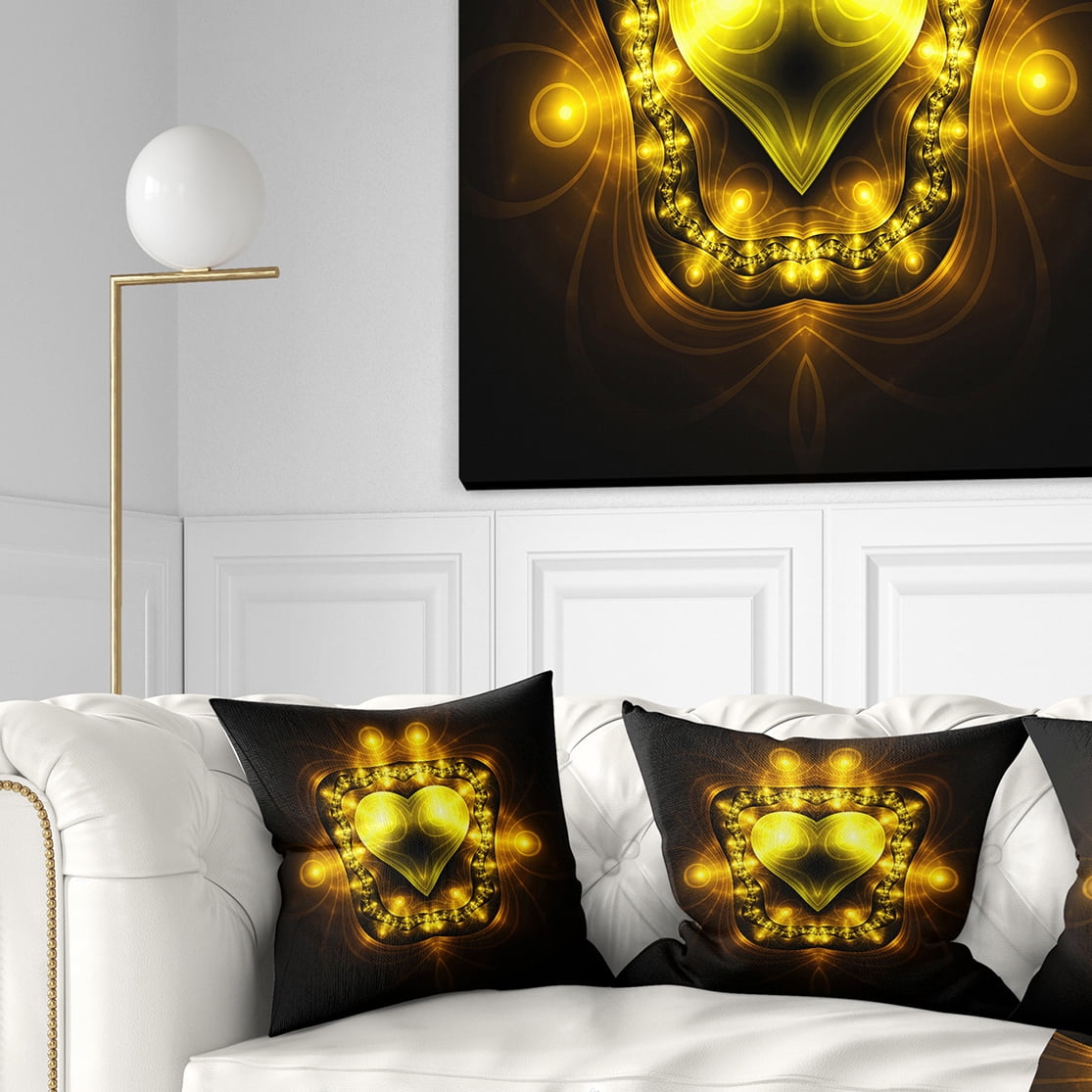 Designart 16" x 16" Black Polyester Throw Pillow